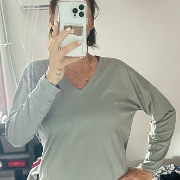 NWT Open back LS V neck top 100%cotton - Picture 5 of 6